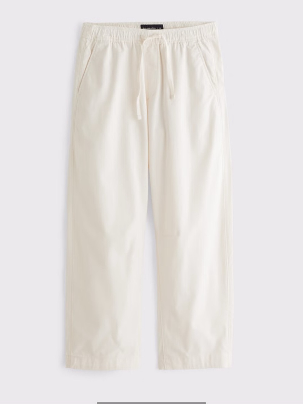 Abercrombie & Fitch Pull-on Barrel Cream Drawstring Cotton Pants